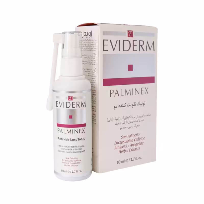 تونیک تقویتکننده مو مناسب افراد دارای ریزش مو پالمینکس اویدرم 80 میلیلیتر Eviderm
