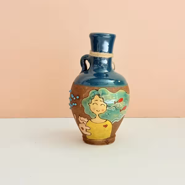 گلدان کوزه ای گلس طرح شانزده