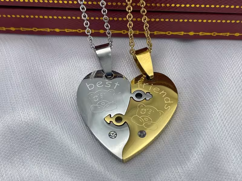 گردنبند دوتکه قلب بست فرند