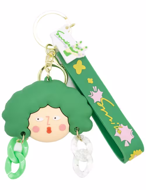 جاکلیدی سیلیکونی فانتزی طرح دختر گوشواره‌دار