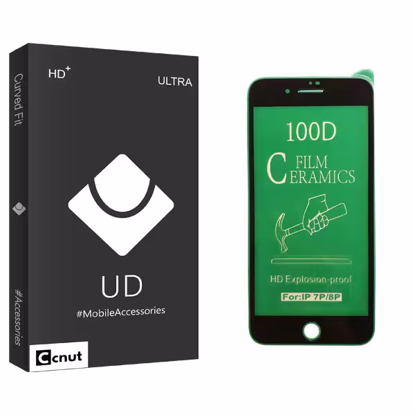 محافظ صفحه نمایش سرامیکی کوکونات مدل UD Black مناسب برای گوشی موبایل اپل iPhone 8 Plus