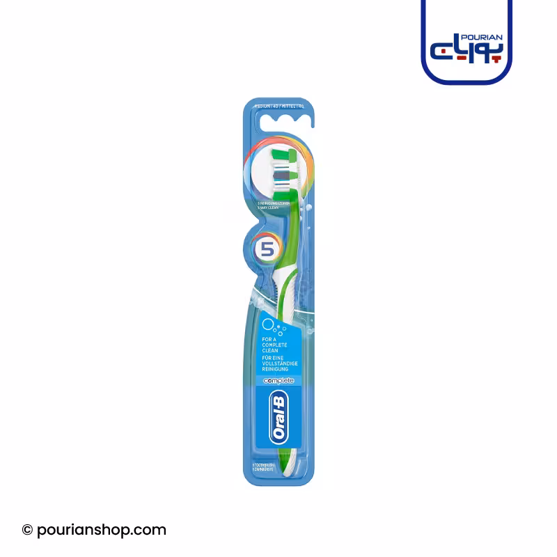 مسواک Complete 5 way اورال بی با برس متوسط اصل