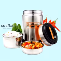 ظرف غذا فلاسکی تمام استیل دو طبقه