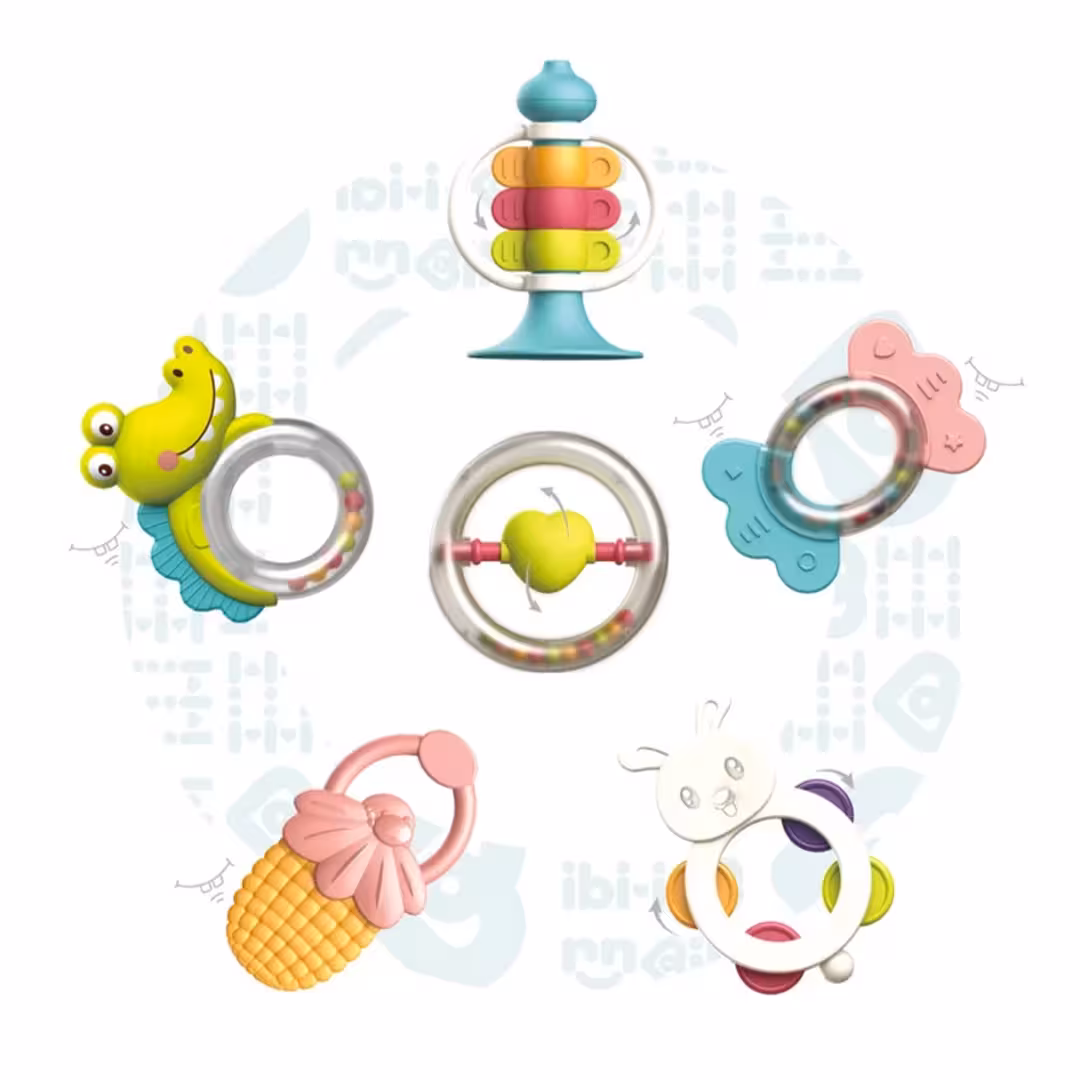 ست جغجغه و دندانگیر 5 تکه آی بی آی Bibi-irn کد 69-608