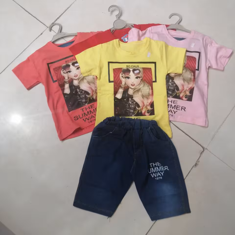 تیشرت شلوارک لی سایز 40 تا 55 رنگبندی تصویر