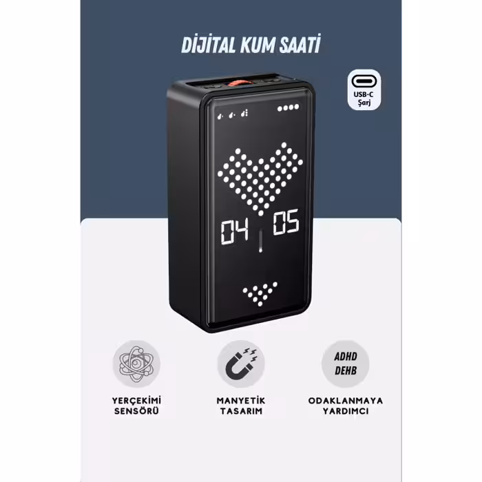 تایمر دیجیتال Gworke GT-3 | طراحی به شکل ساعت شنی | مدیریت زمان به روش پومودورو | مناسب برای مطالعه، تمرکز و آشپزخانه | مجهز به کرنومتر و آلارم