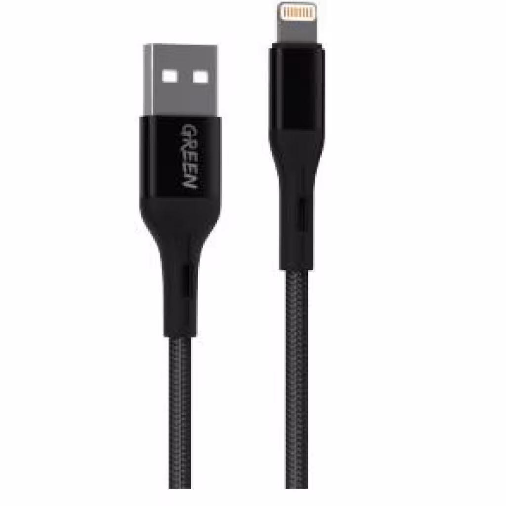 کابل تبدیل با روکش بافتی USB به لایتنینگ مدل گرین طول 3 متر