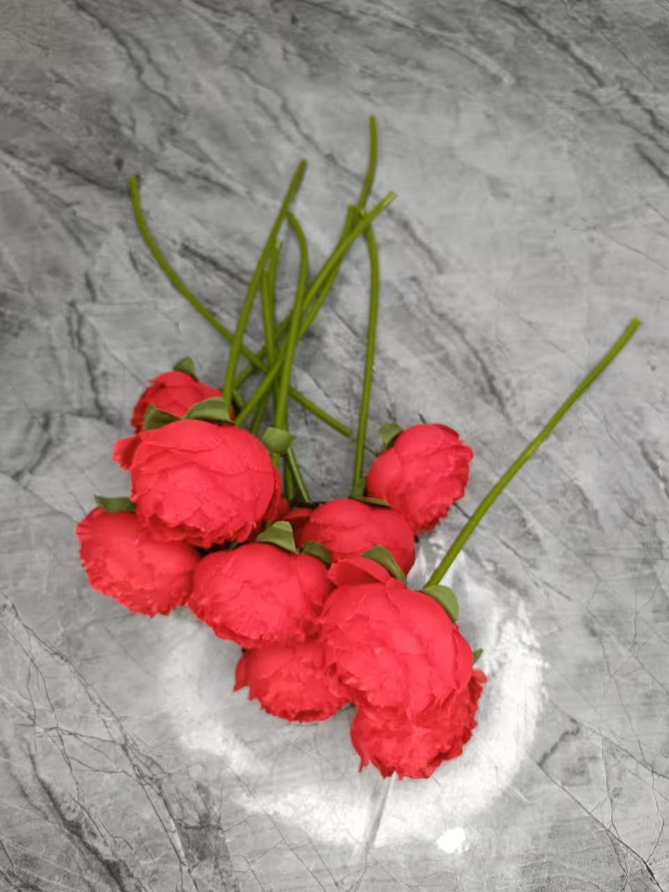 گل مصنوعی پیونی قرمز 10 عددی