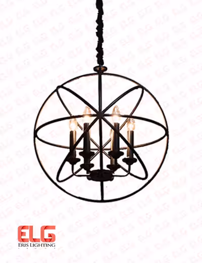 آویز مدرن 6 شعله فلزی قطر 50 سانت مدل RA10121