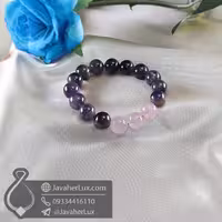دستبند سنگ آمتیست و رز کوارتز _ کد : 400675