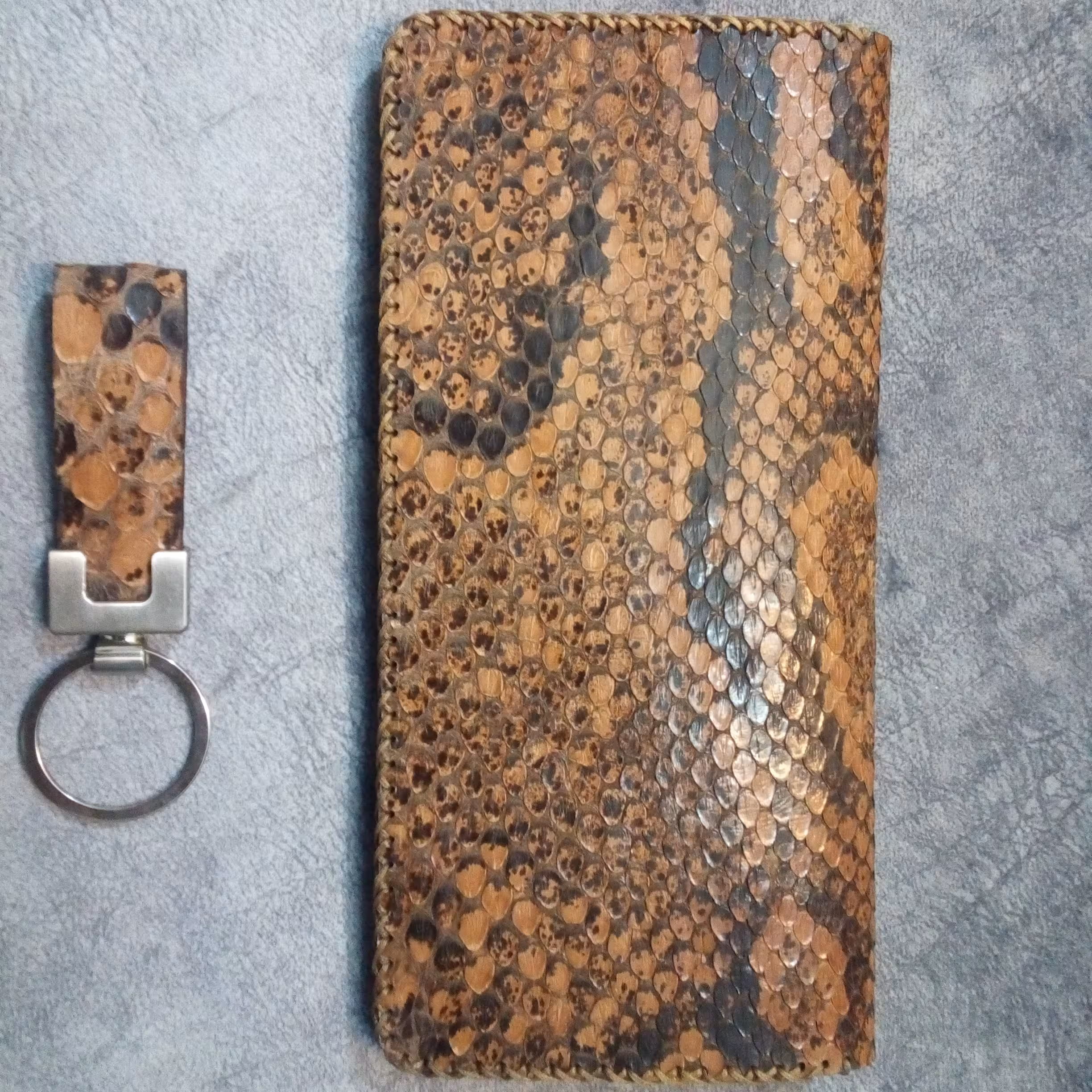 کیف پول کتی چرم طبیعی مار پیتون