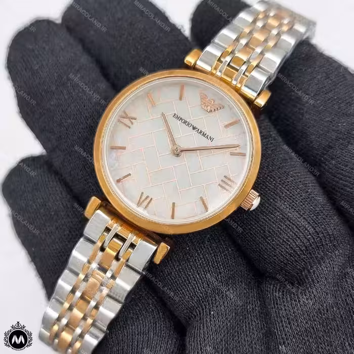 ساعت مچی زنانه امپریو آرمانی باتری رزگلد نقره ای Emporio Armani AR1830
