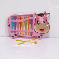 اسباب بازی بلز طرح گاو همراه دوتا چوبک  رنگ شاد و جذاب