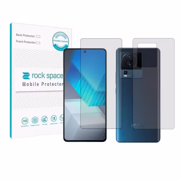 گلس محافظ صفحه نمایش و پشت گوشی ویوو iQOO NEO7 CHINA مدل نانو هیدروژل شفاف برند راک اسپیس کد SS