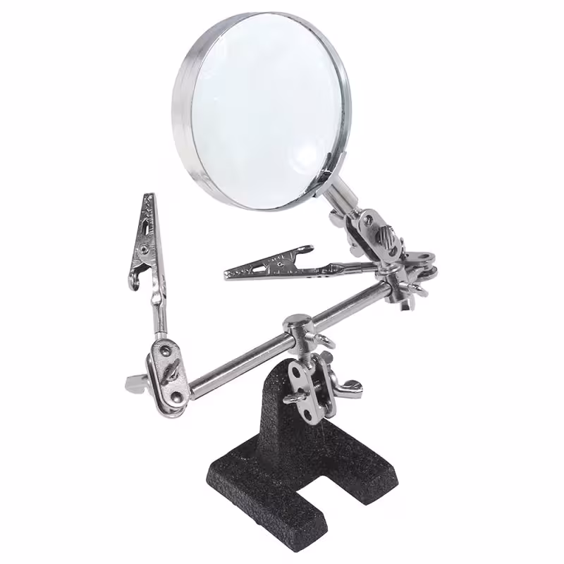 گیره مونتاژ ذره بین دار به همراه پایه هویه JM501