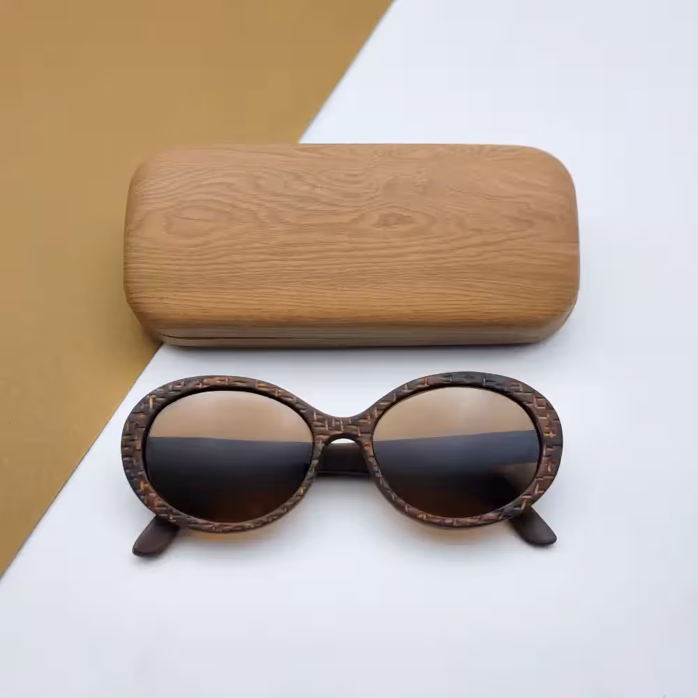 عینک چوبی دست‌ساز پلاریزه مدل 5096