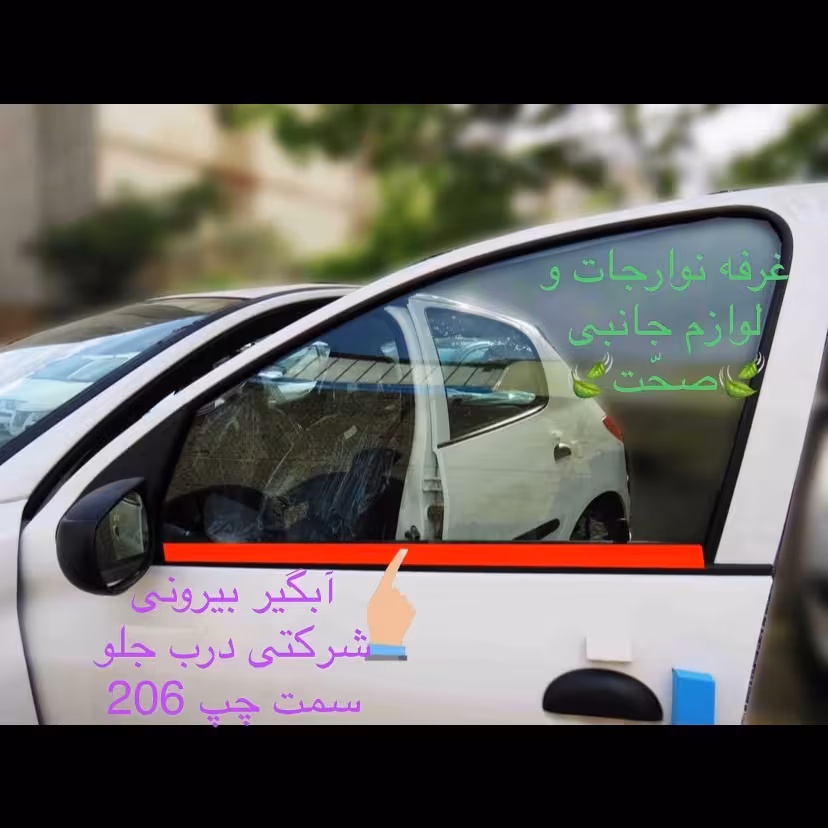 نوار آبگیر بیرونی شرکتی(بهترین کیفیت)درب جلو سمت چپ مناسب برای پژو 206 وsdو207 (پس کرایه)