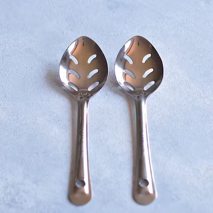 قاشق شیاردار کوچک استیل