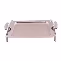 سینی مستطیل بزرگ دسته نقره ای نگینی پایه دار ریور کد B1126