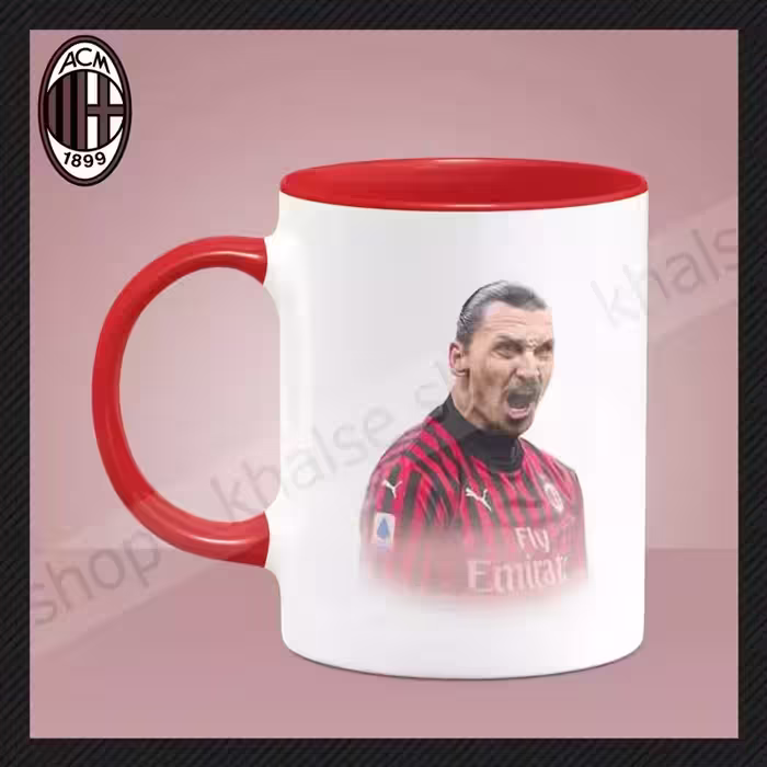 خرید ماگ-لیوان زلاتان ابراهیمویچ Zlatan Ibrahimovic کد 3 (داخل و دسته رنگی)