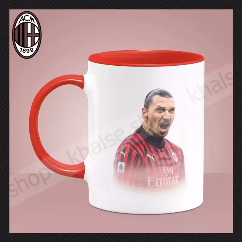 خرید ماگ-لیوان زلاتان ابراهیمویچ Zlatan Ibrahimovic کد 3 (داخل و دسته رنگی)