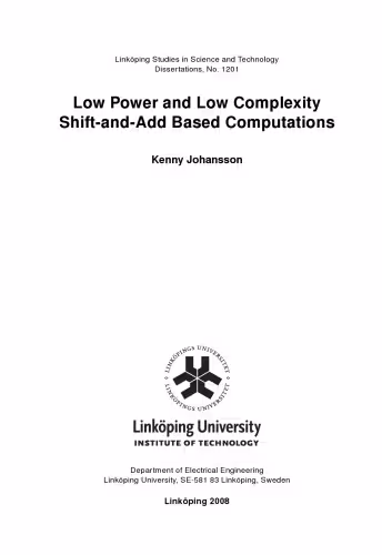 خرید و دانلود نسخه کامل کتاب Low power and low complexity shift-and-add based computations