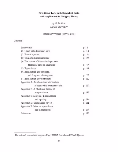 خرید و دانلود نسخه کامل کتاب First Order Logic with Dependent Sorts, with Applications to Category Theory (Unpublished manuscript)