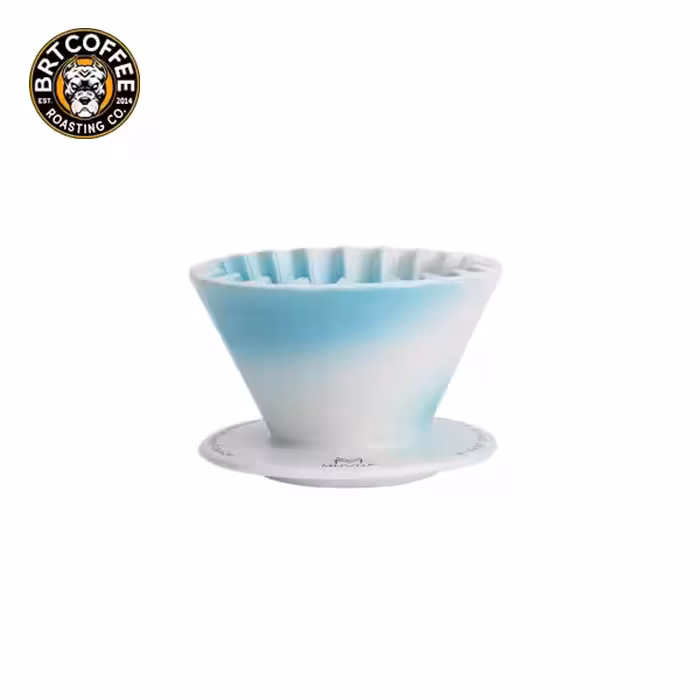 قهوه‌ساز اوریگامی فیلتر مخروطی 2 نفره آبی برند Muvna