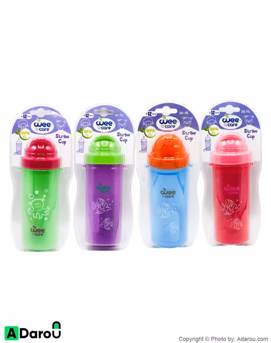 قمقمه نی‌دار همراه با بند ضدچکه مدل C705 وی کر 12  ماه 300 میلی‌لیتر Wee Care