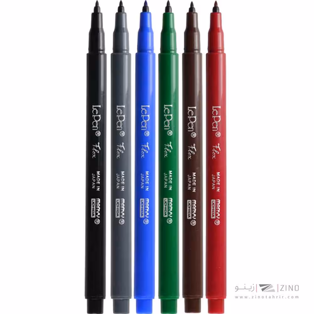 روان نویس نوک نمدی 6رنگ قلم موی Flex یوشیداکد4800-6A