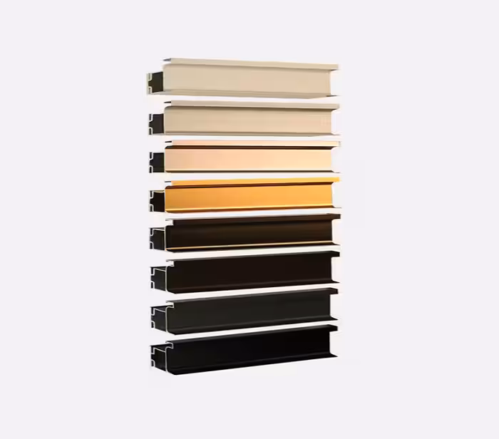 دستگیره پروفیلی مخفی L فرم کمدی 2.4 متری قهوه ای پودری فانتونی کد L094