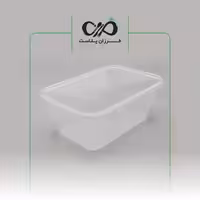 ظرف یکبار مصرف فریزری و مایکروویوی مستطیل 950cc پولاد پویش با درب (280 عددی)