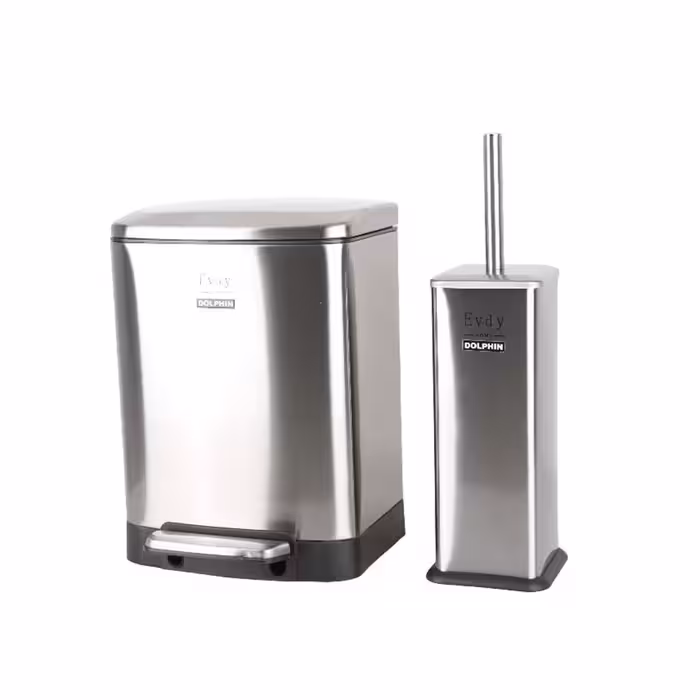 ست سطل و فرچه دلفین مدل Evd-226-6lt-ss | کروم مات | گارانتی اصالت و سلامت فیزیکی کالا