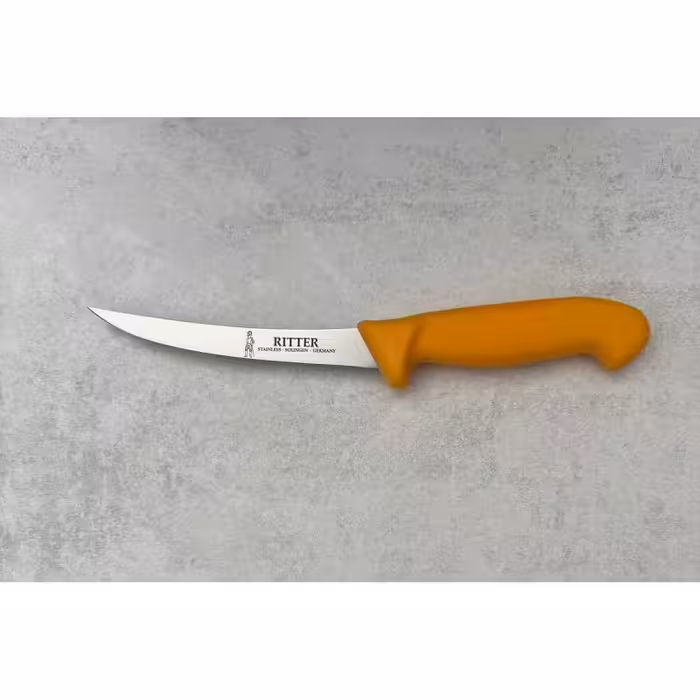 چاقوی ساطوری زولینگن (Solingen) مدل Ritter با تیغه 15 سانتی‌متر و دسته زرد – ساخت آلمان