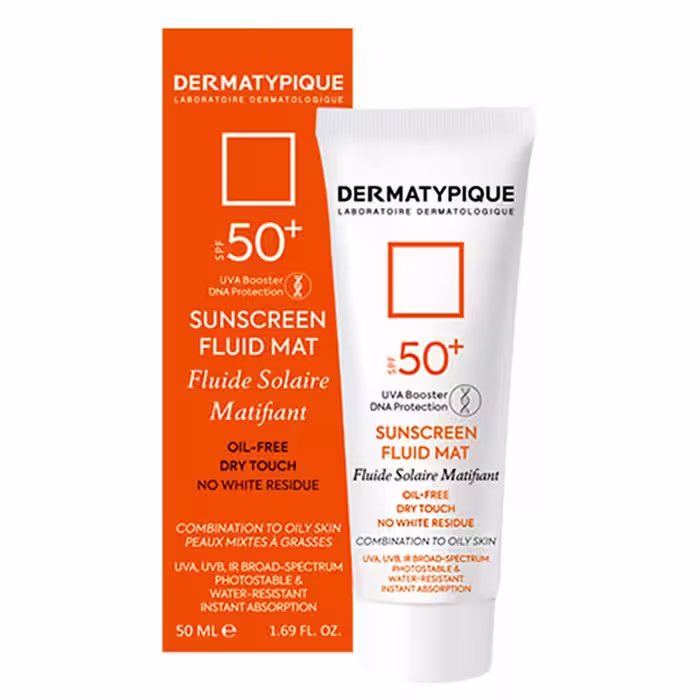 درماتیپیک ضد آفتاب بی رنگ پوست چرب SPF 50
