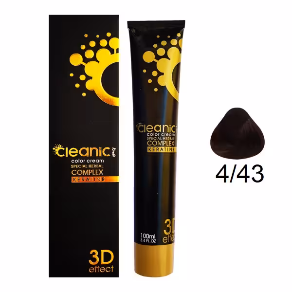 رنگ مو کلینیک کیندی شماره 4.43  رنگ قهوه ای فندقی متوسط