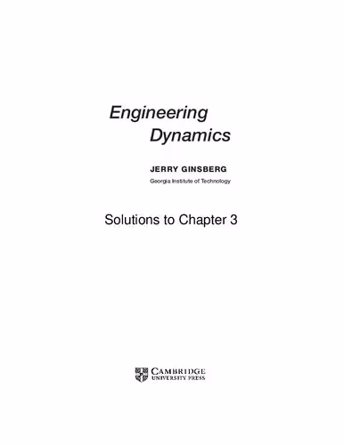خرید و دانلود نسخه کامل کتاب Engineering Dynamics - Solutions to Chapter 3