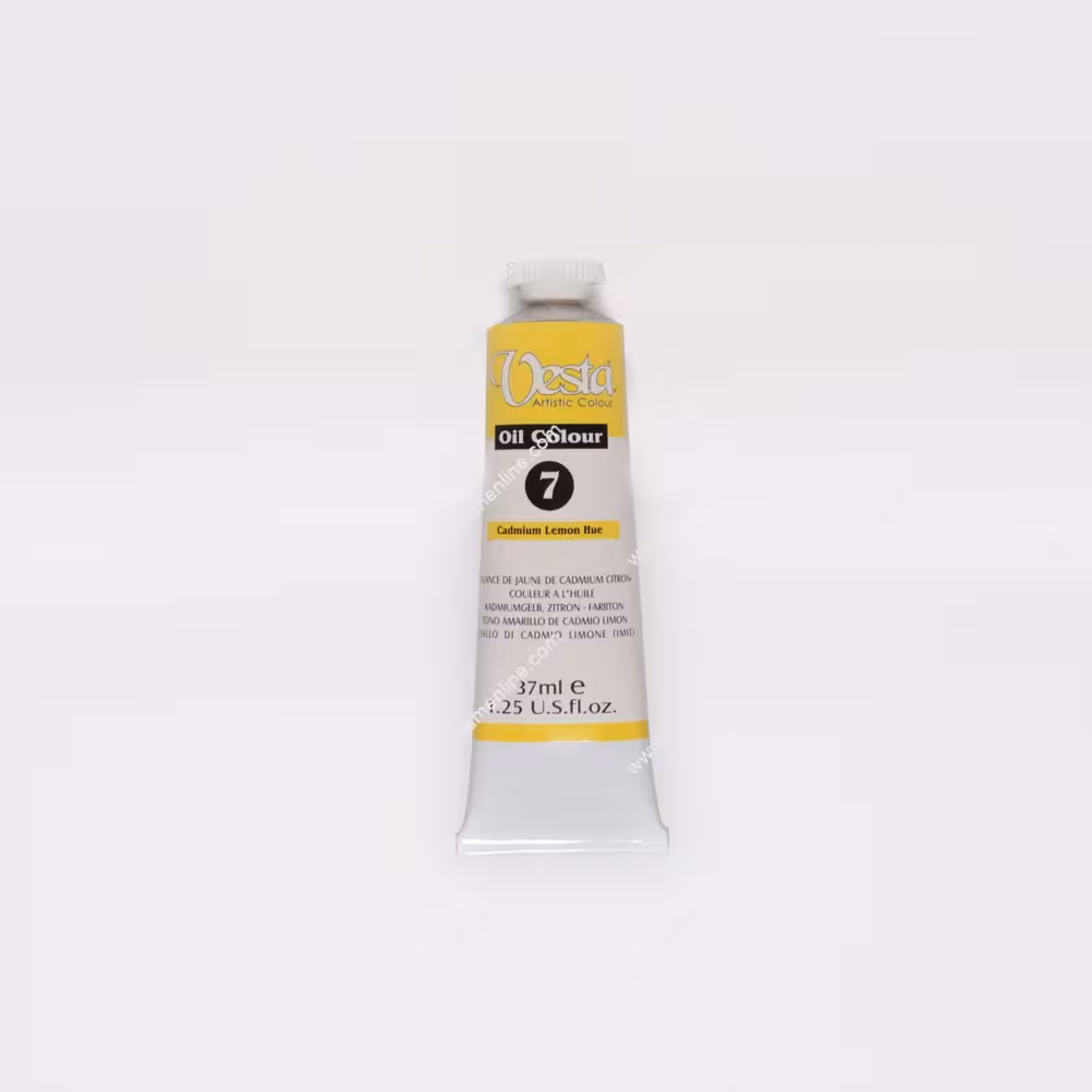 رنگ روغن 37 میل تکرنگ وستا مدل Cadmium Lemon Hue 7