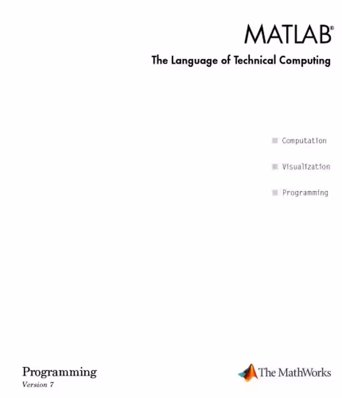 خرید و دانلود نسخه کامل کتاب MATLAB The Language of Technical Computing: Programming Version 7