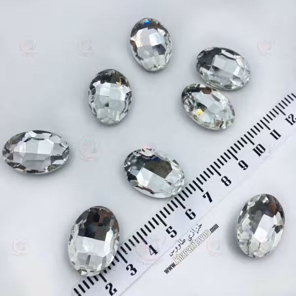 سنگ بیضی 18 در 25 ( نقره ای )