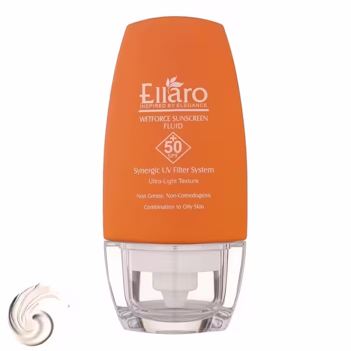 فلوئید ضد آفتاب بدون رنگ الارو SPF50 مدل Ultra Light تحت لیسانس محافظ UVA ،UVB، مرطوب‌کننده مناسب پوست‌‌های چرب و مختلط