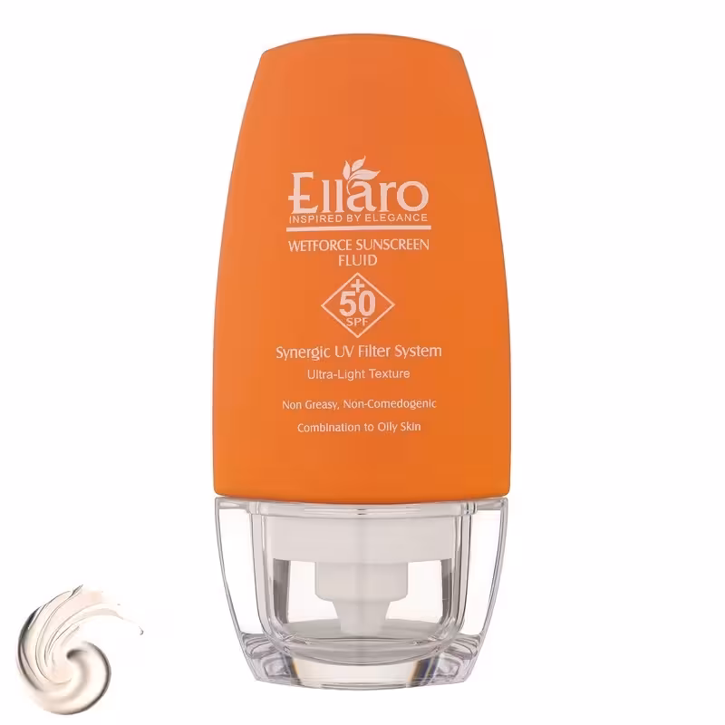 فلوئید ضد آفتاب بدون رنگ الارو SPF50 مدل Ultra Light تحت لیسانس محافظ UVA ،UVB، مرطوبکننده مناسب پوستهای چرب و مختلط
