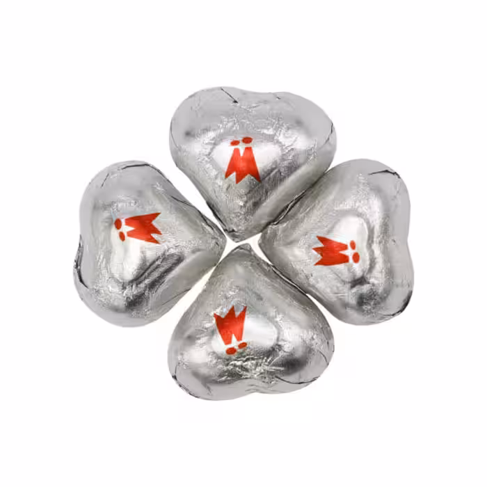 شکلات پذیرایی قلب نقره ای