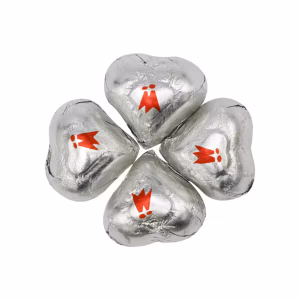 شکلات پذیرایی قلب نقره ای