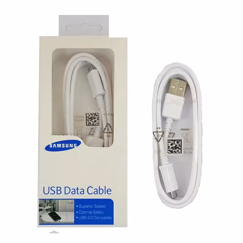 کابل شارژ MicroUSB طرح سامسونگ Samsung S4 پک دار