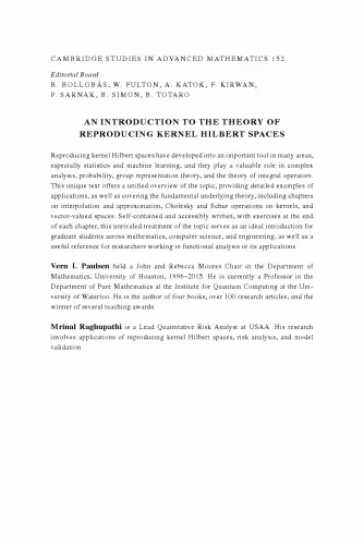 خرید و دانلود نسخه کامل کتاب An Introduction to the Theory of Reproducing Kernel Hilbert Spaces