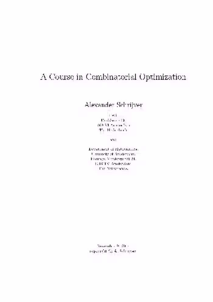 خرید و دانلود نسخه کامل کتاب Combinatorial Optimization