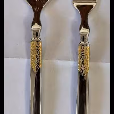 سرویس قاشق و چنگال نیمه طلایی 24 نفره 128 پارچه جی وان مدل گراسو سلطنت