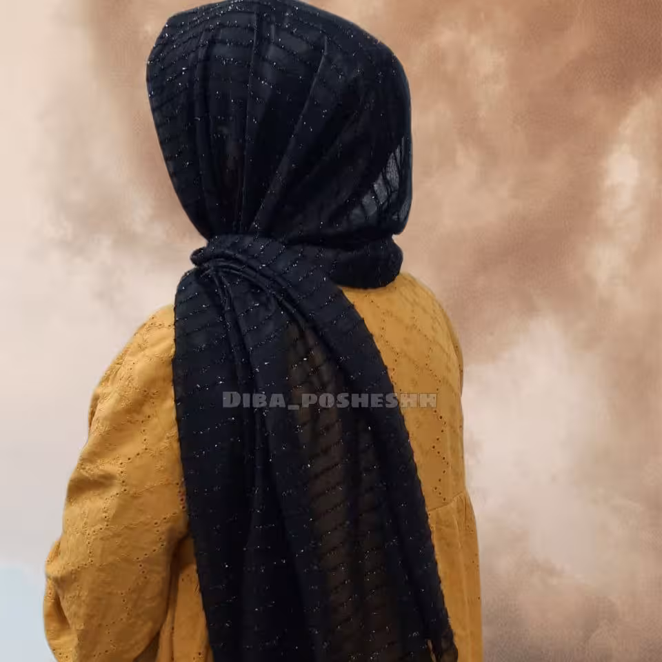 شال لمه منگوله دار مشکی