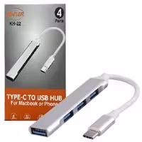 هاب 4 پورت فلزی ورودی Type-c Kaiser KH-22